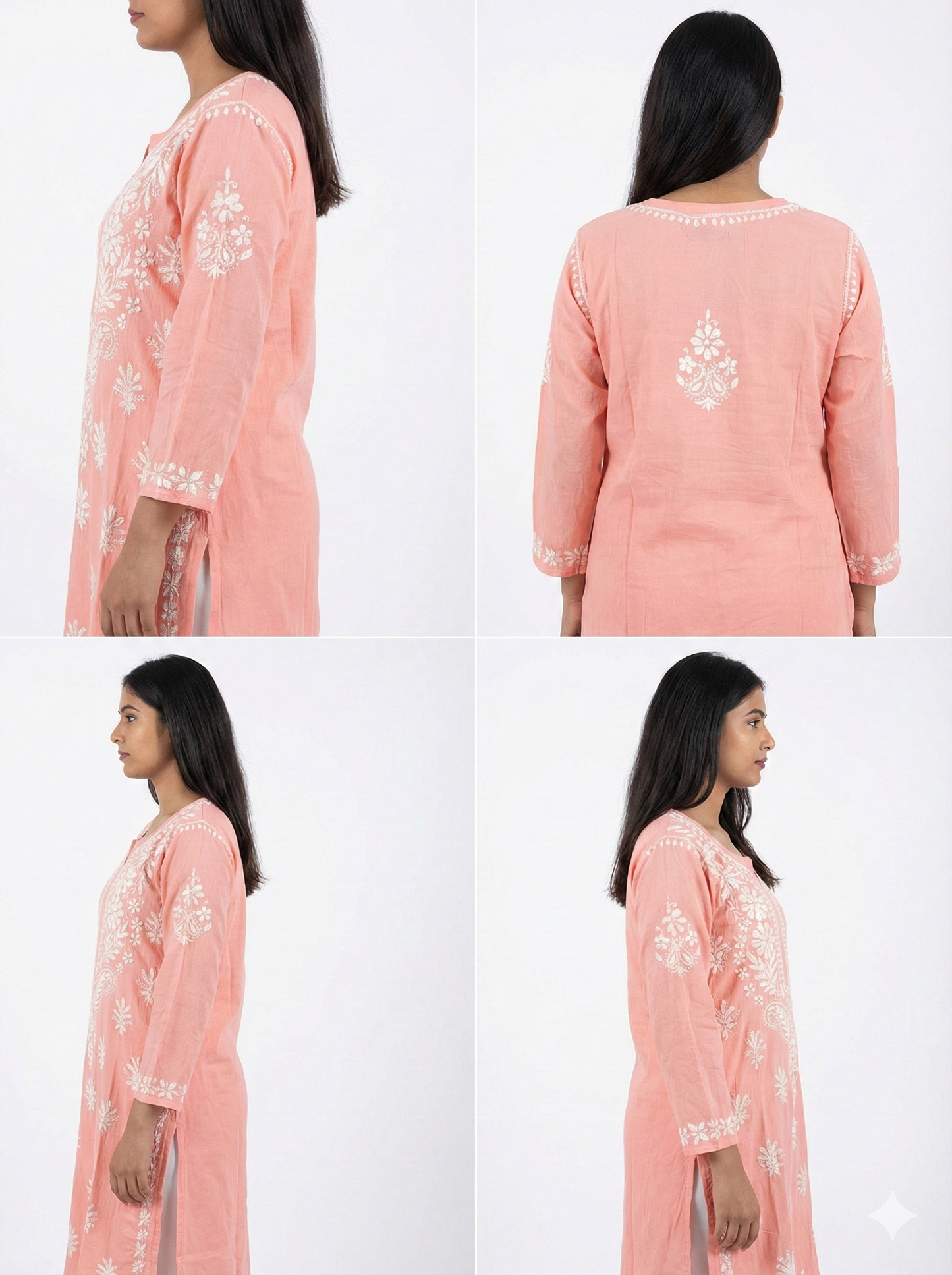 Light Pink Heavy Chikankari Modal Kurti for Women | Hand Embroidered Lucknowi Kurti – Lucknow Best Chikankari