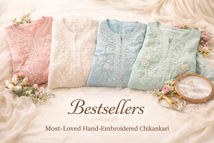 Bestselling Lucknowi Chikankari kurtis, suits and ethnic wear by Lucknow Best Chikankari