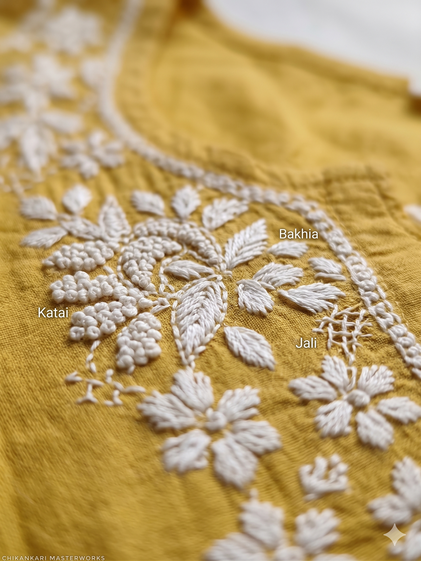 Authentic Mustard Yellow Handcrafted Chikankari Kurti & Salwar Set