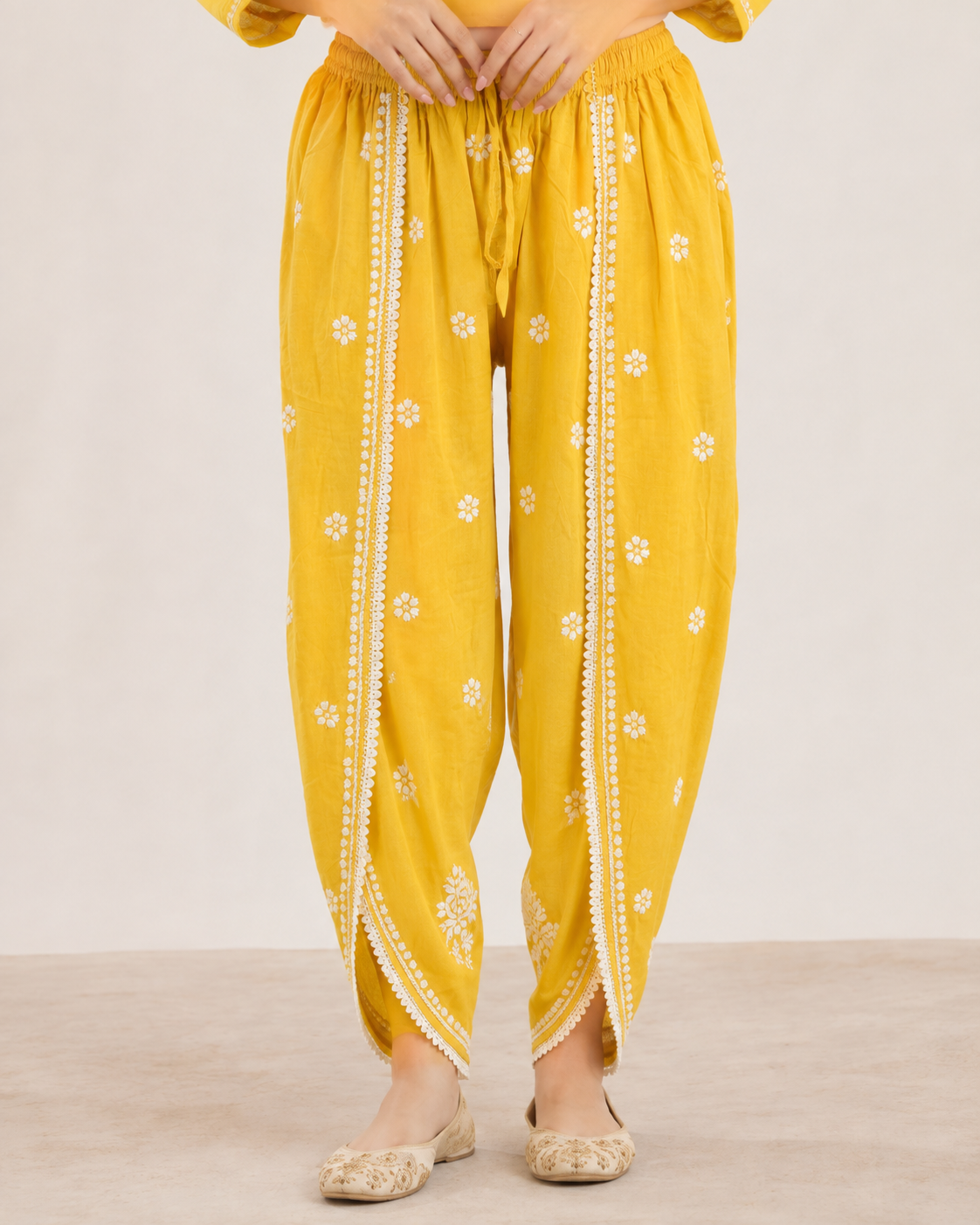 Premium Bright Yellow Rayon Chikankari Kurta & Salwar Co-ord Set