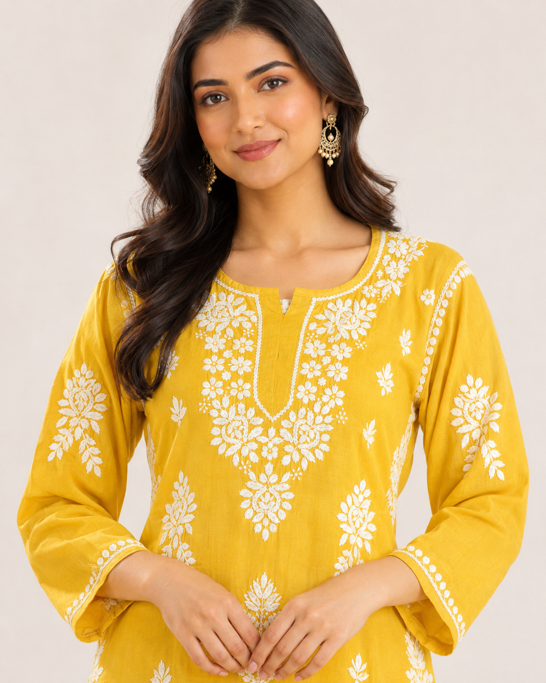 Premium Bright Yellow Rayon Chikankari Kurta & Salwar Co-ord Set
