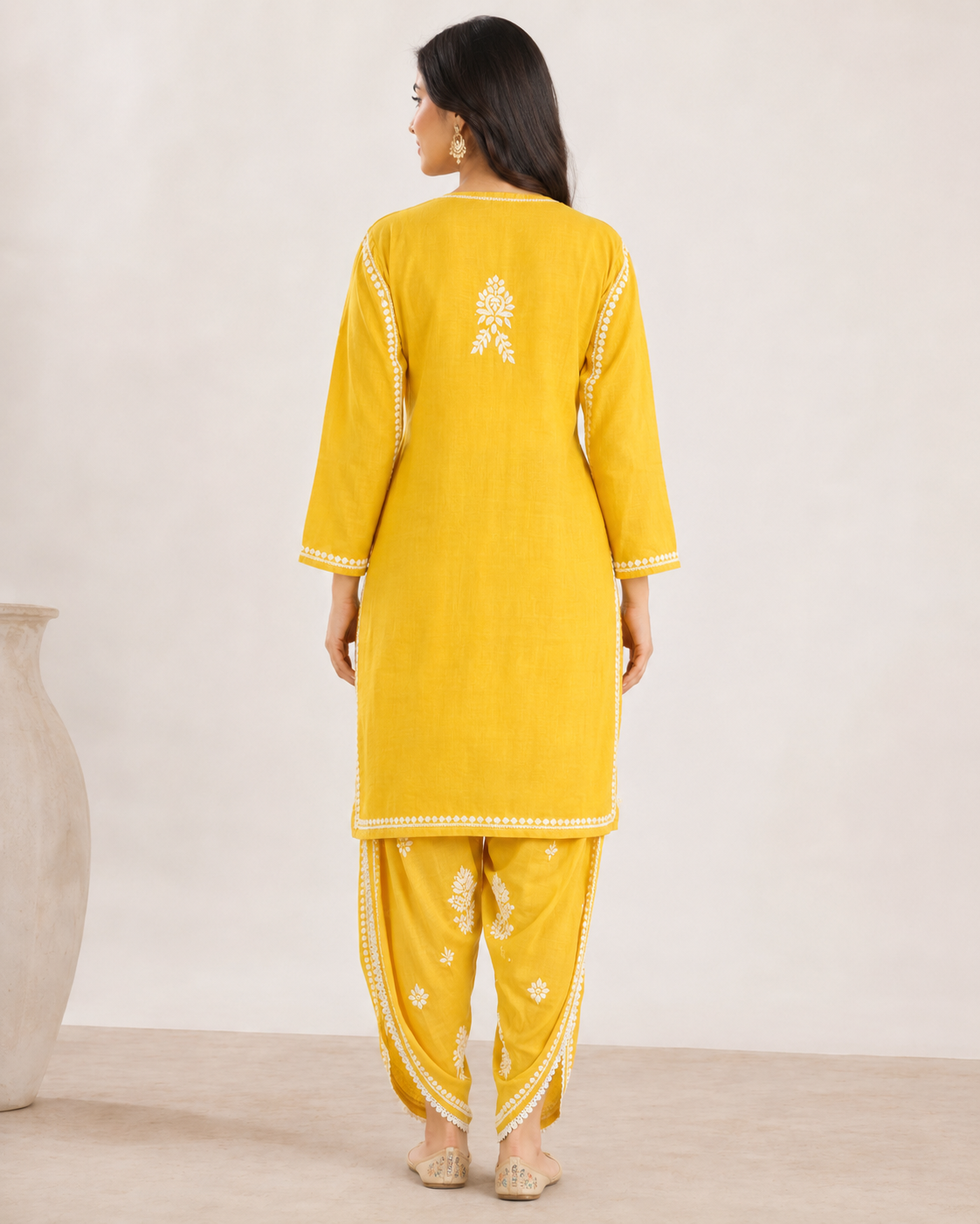 Premium Bright Yellow Rayon Chikankari Kurta & Salwar Co-ord Set