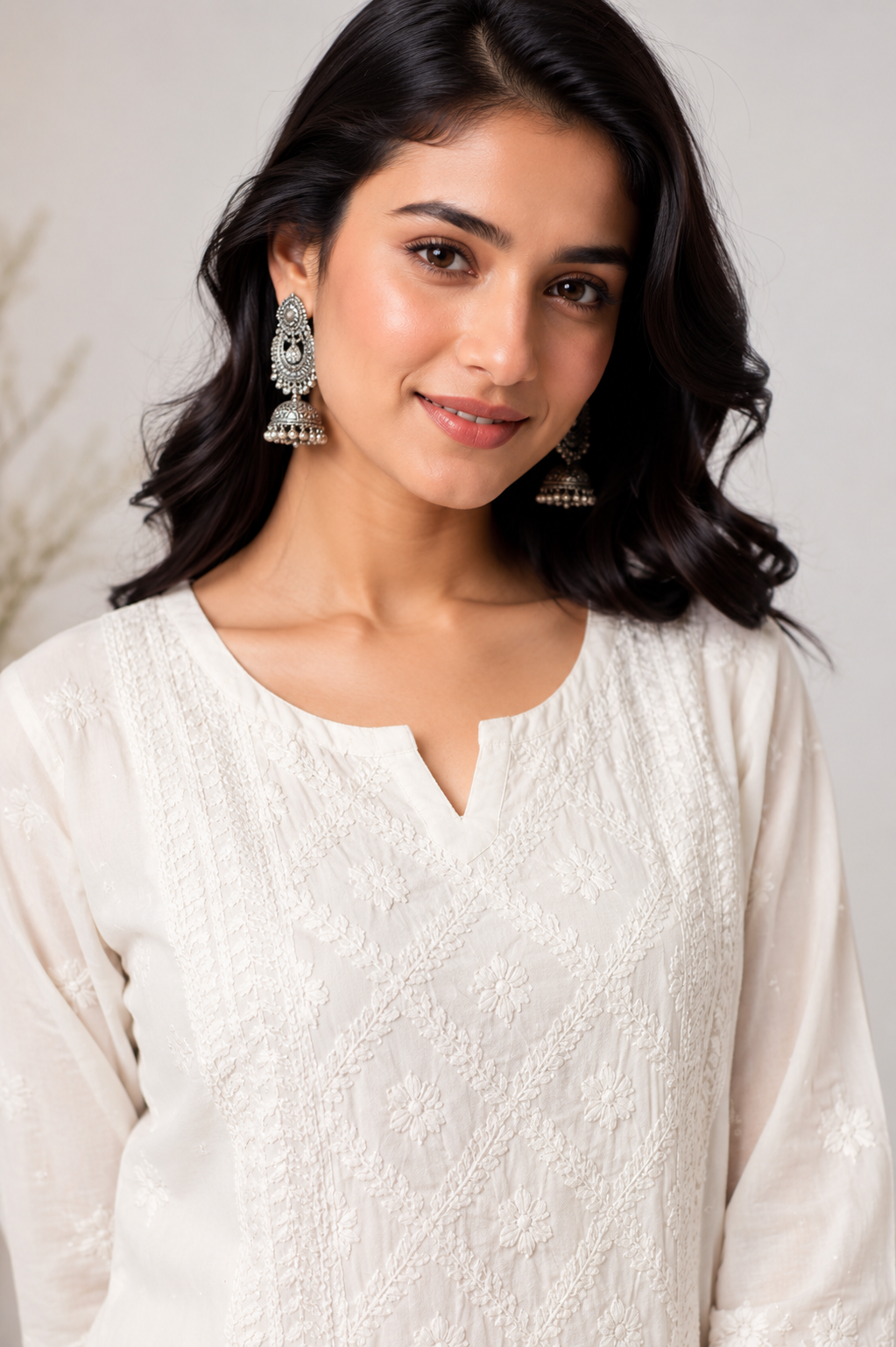 Noor-e-Lucknow White Chikankari Co-Ord Set