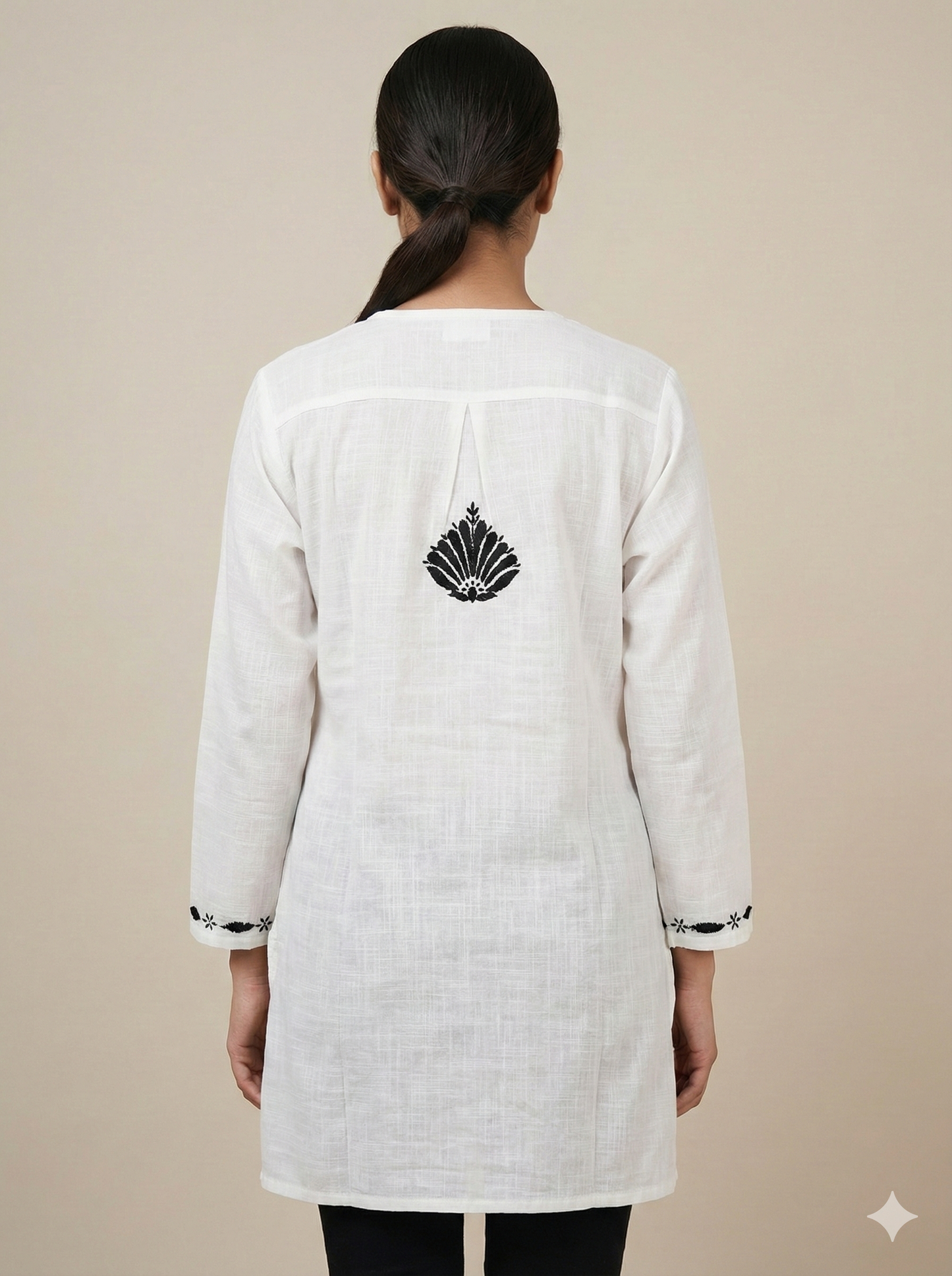 White Short Cotton Chikankari Kurti for Women | Handcrafted Lucknowi Chikankari – Lucknow Best Chikankari