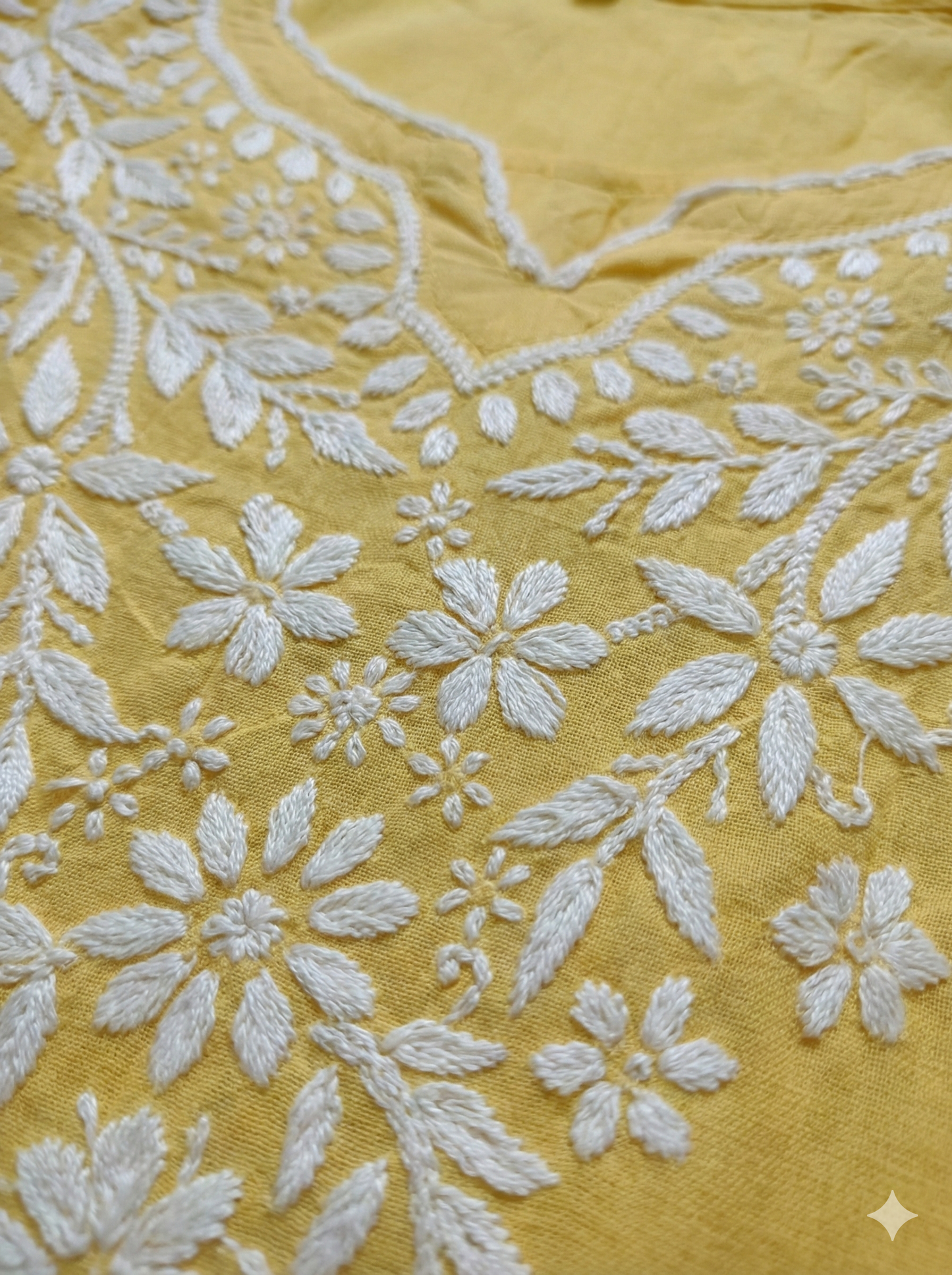 Sunshine Yellow Modal Chikankari Short Kurti – Handcrafted Lucknowi Elegance