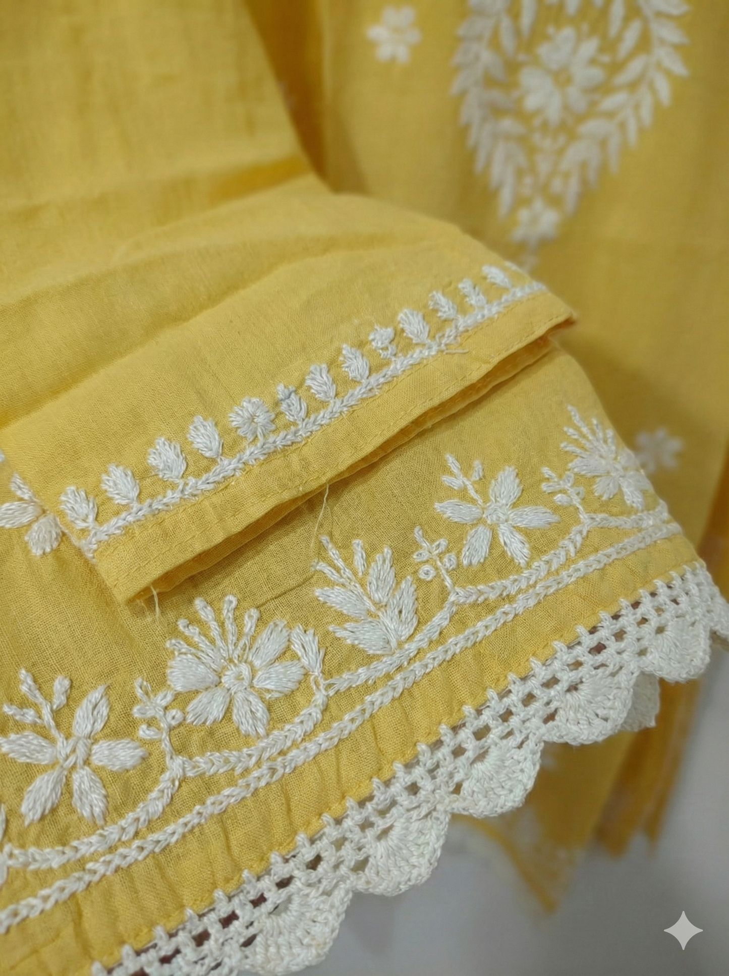 Sunshine Yellow Modal Chikankari Short Kurti – Handcrafted Lucknowi Elegance